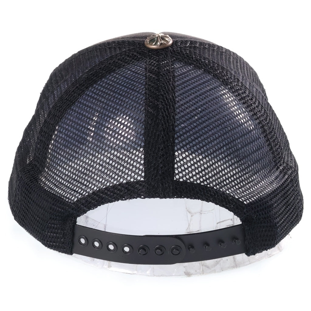 CHROME HEARTS(クロムハーツ) TRUCKER CAP トラッカーキャップ 3セメタリーハラコレザーパッチメッシュキャップ帽子 ブラック/ホワイト