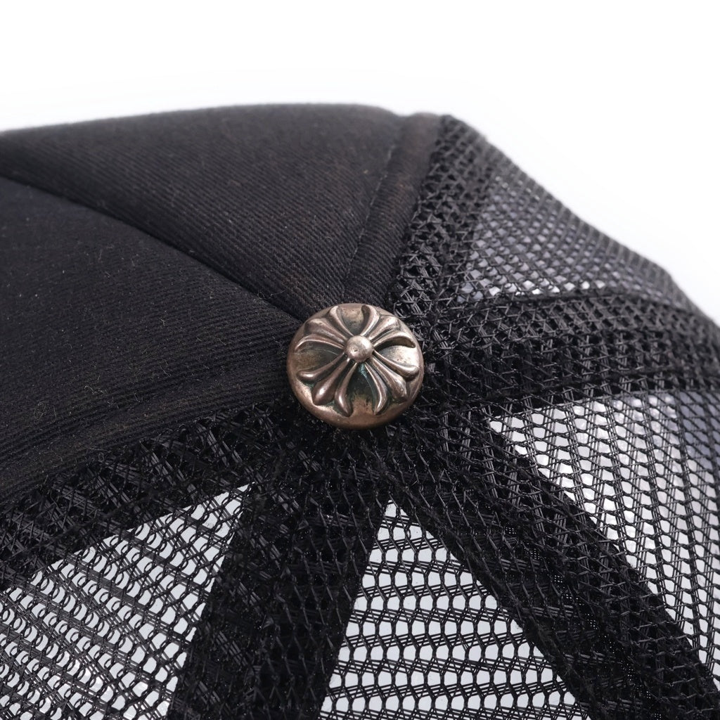 CHROME HEARTS(クロムハーツ) TRUCKER CAP トラッカーキャップ 3セメタリーハラコレザーパッチメッシュキャップ帽子 ブラック/ホワイト