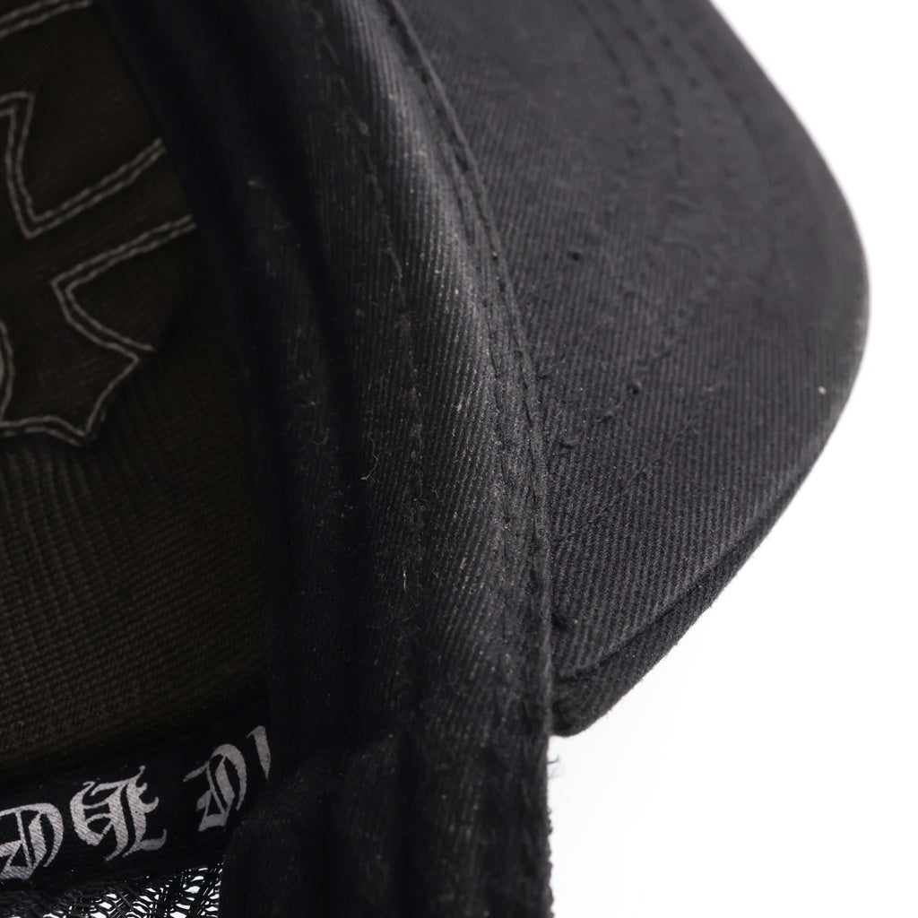 CHROME HEARTS(クロムハーツ) TRUCKER CAP トラッカーキャップ 3セメタリーハラコレザーパッチメッシュキャップ帽子 ブラック/ホワイト
