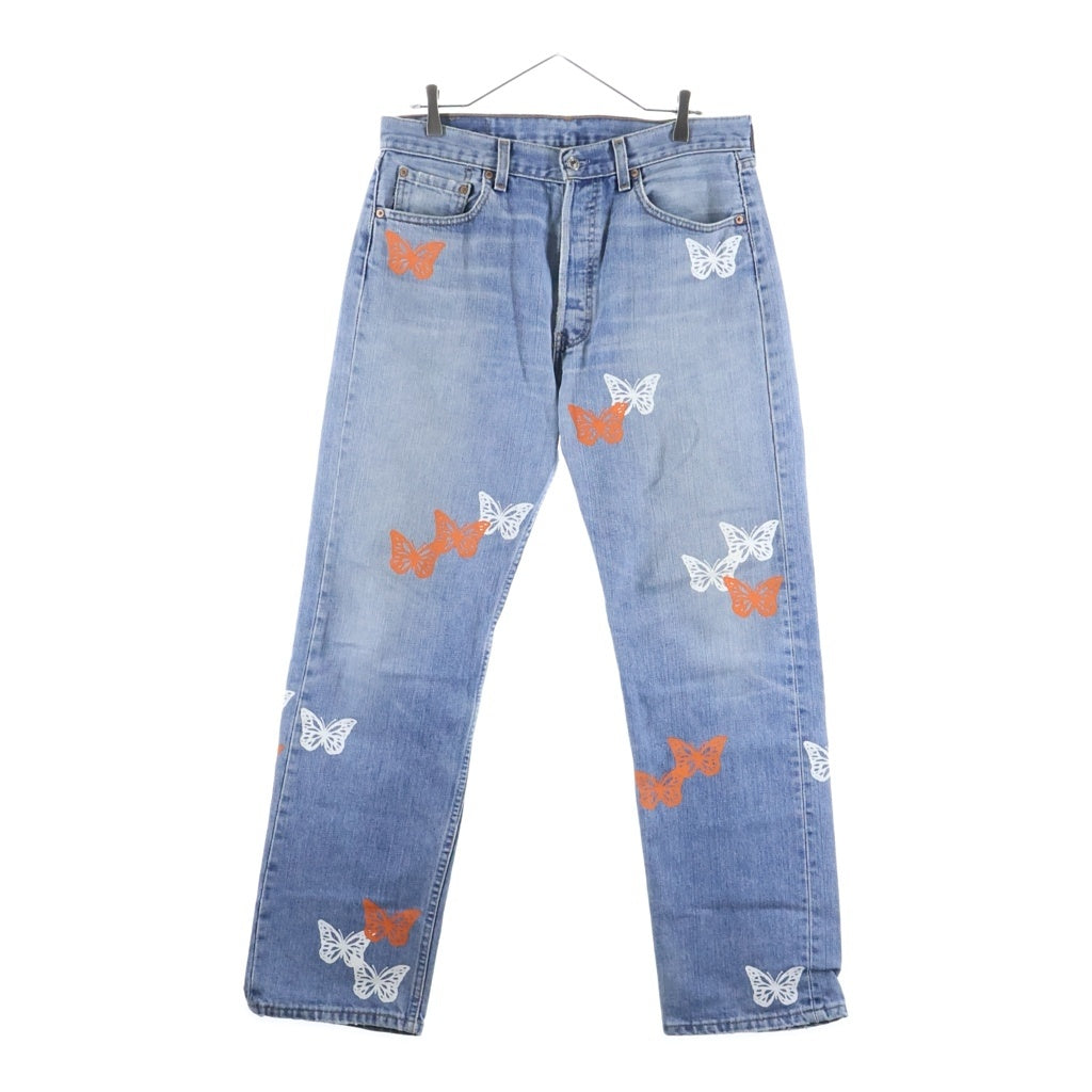 About Dreams(アバウトドリームズ) Butterfly Denim アバウトドリームス バタフライプリント リメイク デニムパンツ インディゴ -