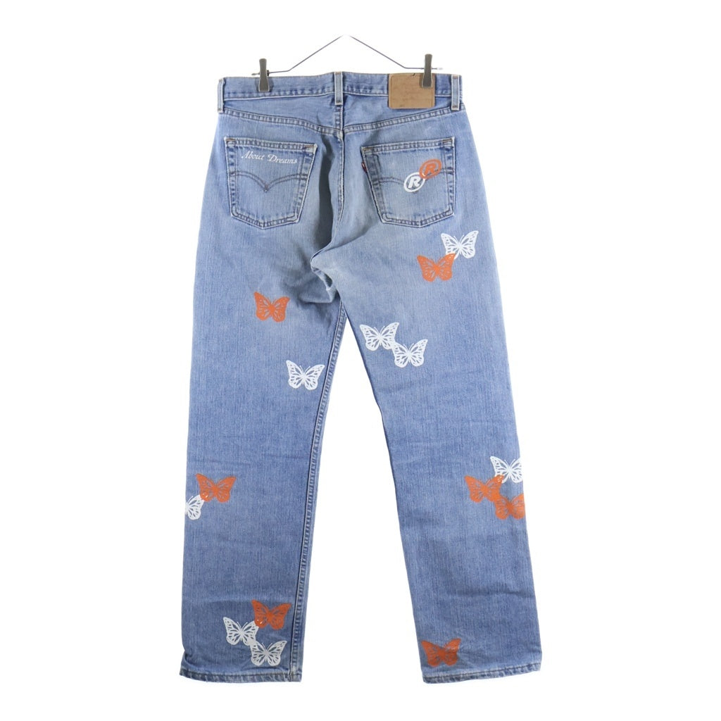 About Dreams(アバウトドリームズ) Butterfly Denim アバウトドリームス バタフライプリント リメイク デニムパンツ インディゴ -