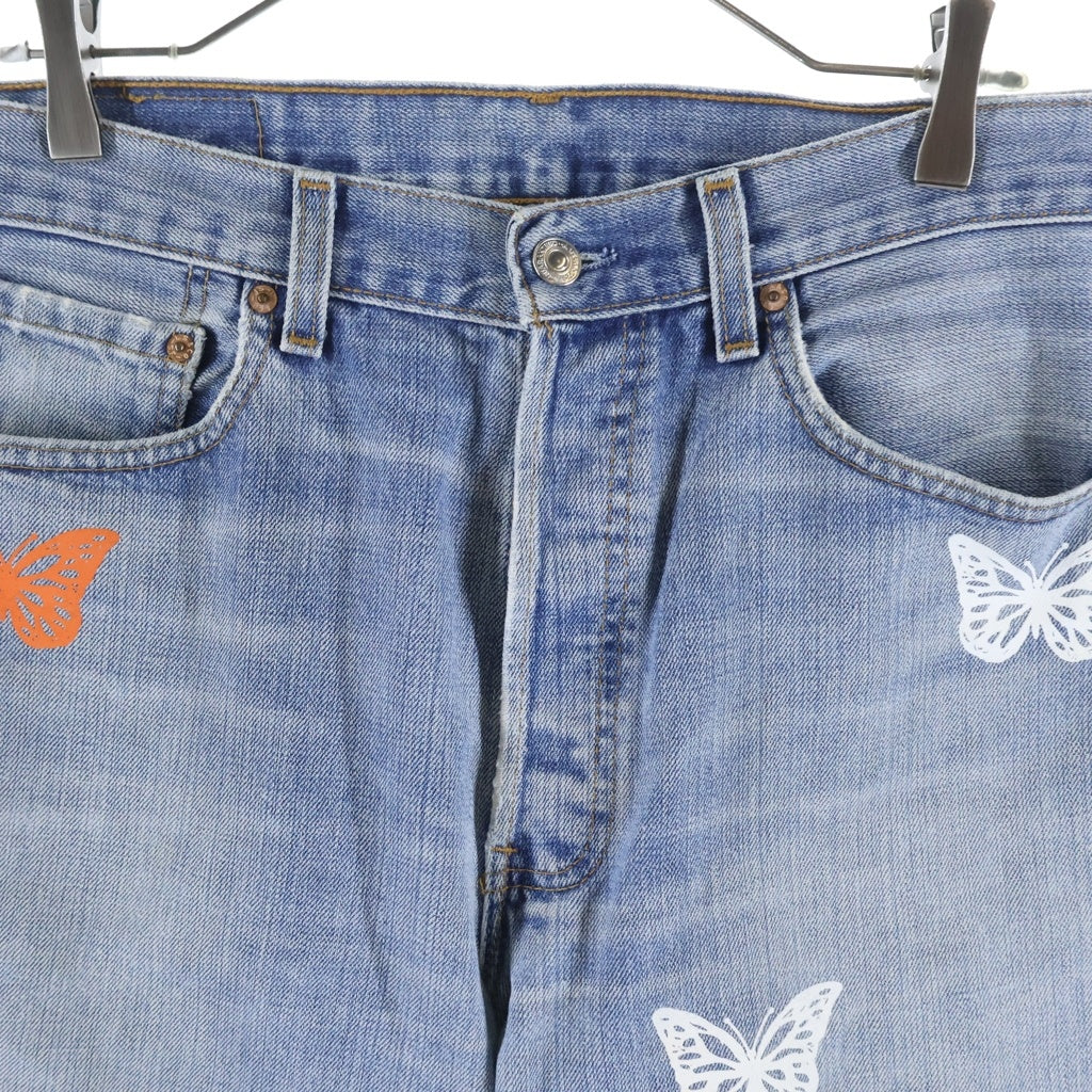 About Dreams(アバウトドリームズ) Butterfly Denim アバウトドリームス バタフライプリント リメイク デニムパンツ インディゴ -