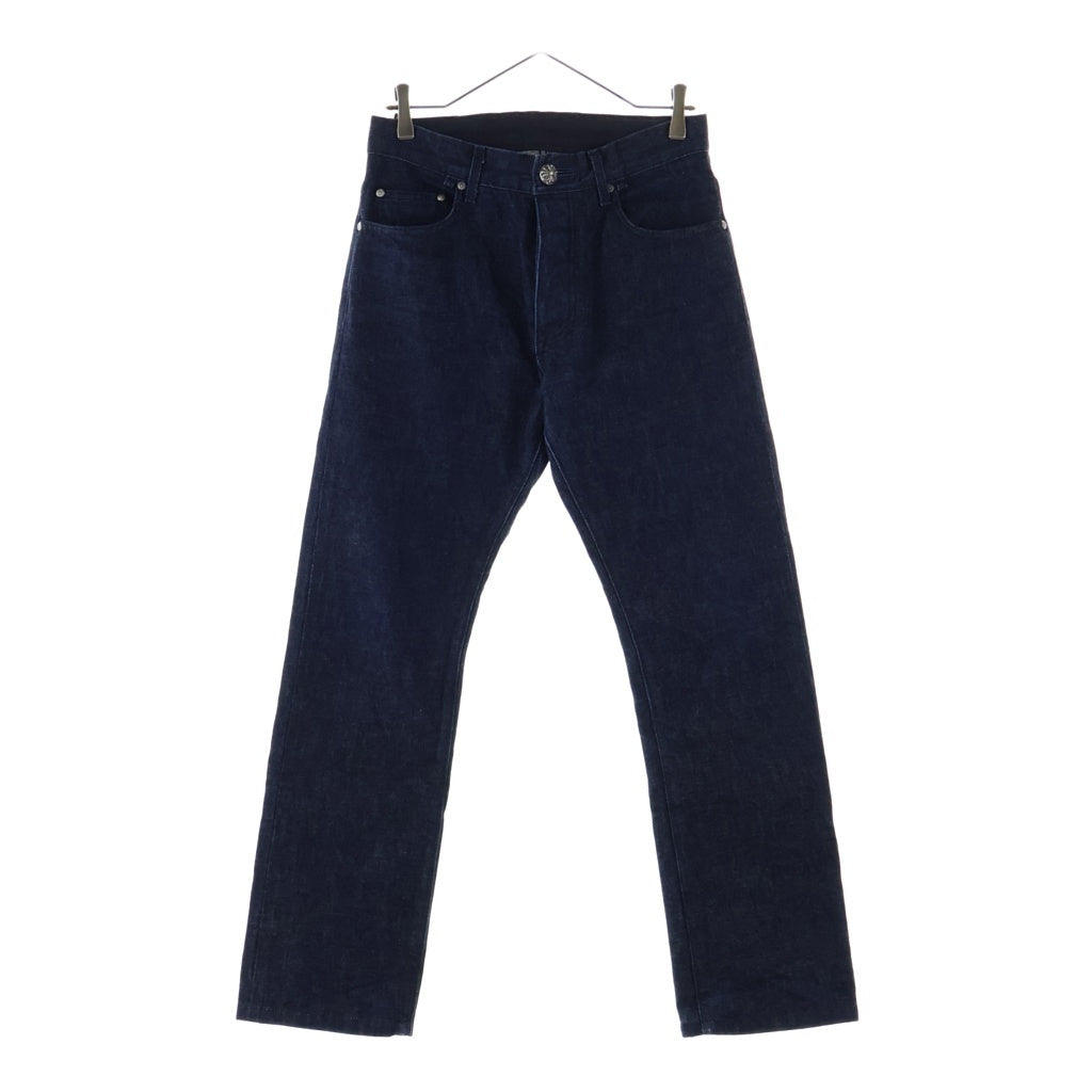 CHROME HEARTS(クロムハーツ) CRS BTN DENIM PANTS クロスボールボタン スクロールラベル ボタンフライデニムパンツ インディゴ