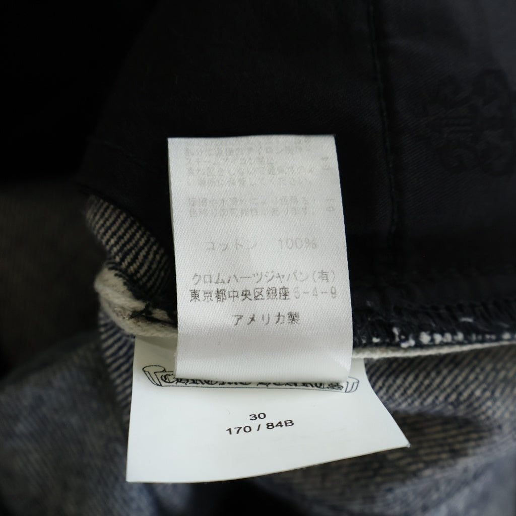 CHROME HEARTS(クロムハーツ) CRS BTN DENIM PANTS クロスボールボタン スクロールラベル ボタンフライデニムパンツ インディゴ