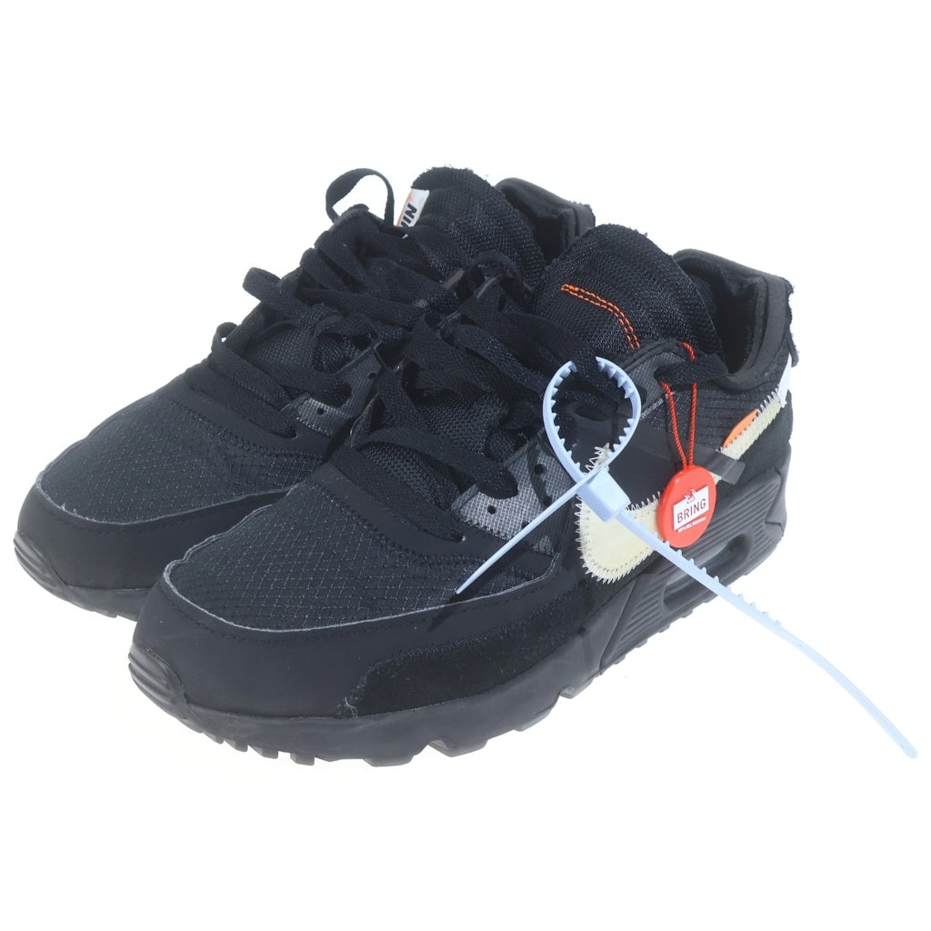 NIKE(ナイキ) ×OFF-WHITE AIR MAX 90 BLACK/BLACK-CONE-WHITE オフホワイト エアマックス90 ローカットスニーカー ブラック US9.5/27.5cm AA7293-001