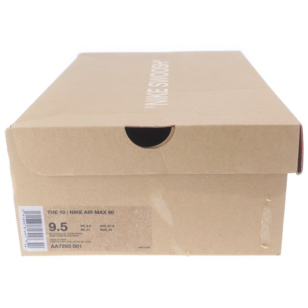 NIKE(ナイキ) ×OFF-WHITE AIR MAX 90 BLACK/BLACK-CONE-WHITE オフホワイト エアマックス90 ローカットスニーカー ブラック US9.5/27.5cm AA7293-001