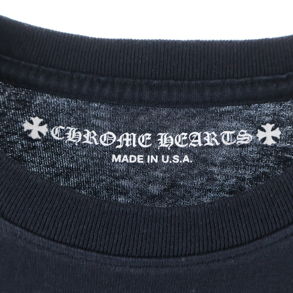 CHROME HEARTS(クロムハーツ) アメリカンフラッグ スクロールラベルプリント 半袖Tシャツカットソー ブラック -