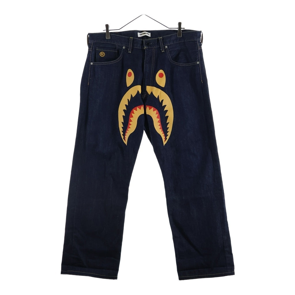 A BATHING APE(アベイシングエイプ) SHARK DENIM WGM シャークペイント デニムパンツ インディゴ