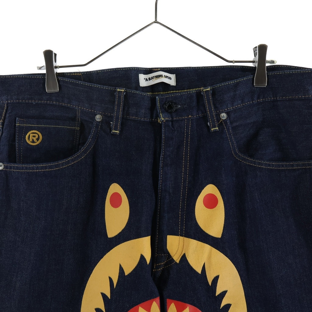 A BATHING APE(アベイシングエイプ) SHARK DENIM WGM シャークペイント デニムパンツ インディゴ