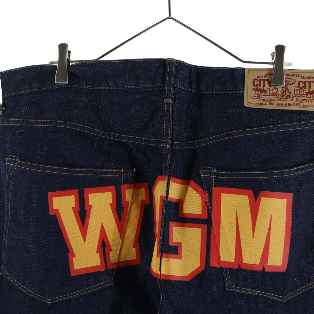 A BATHING APE(アベイシングエイプ) SHARK DENIM WGM シャークペイント デニムパンツ インディゴ