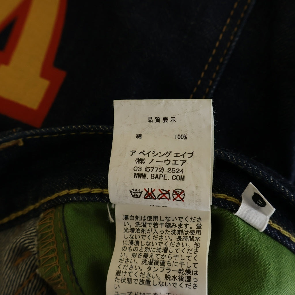 A BATHING APE(アベイシングエイプ) SHARK DENIM WGM シャークペイント デニムパンツ インディゴ