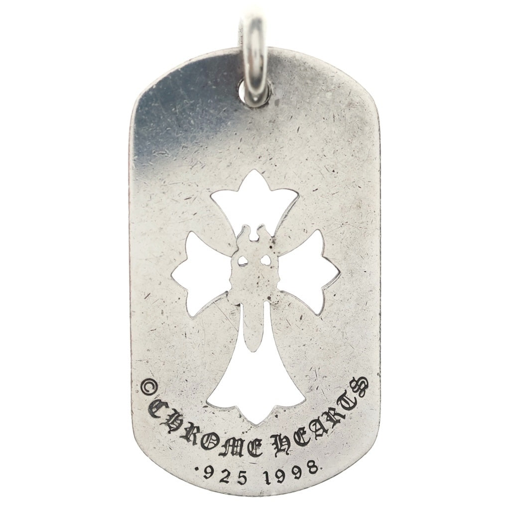 CHROME HEARTS(クロムハーツ) D TAG LRG CROSS DAGGLOS ANGELS ロサンゼルス限定 カットアウトクロスダガー ラージドッグタグネックレストップ