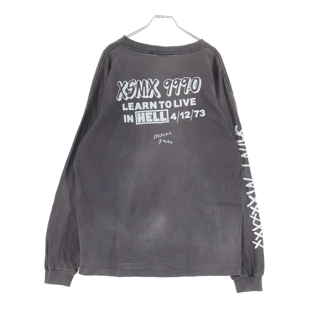 SAINT MICHAEL(セントマイケル) 21AW SHEEP GORILLA L/S TEE 長袖Tシャツカットソー ブラック SM-A21-0000-016
