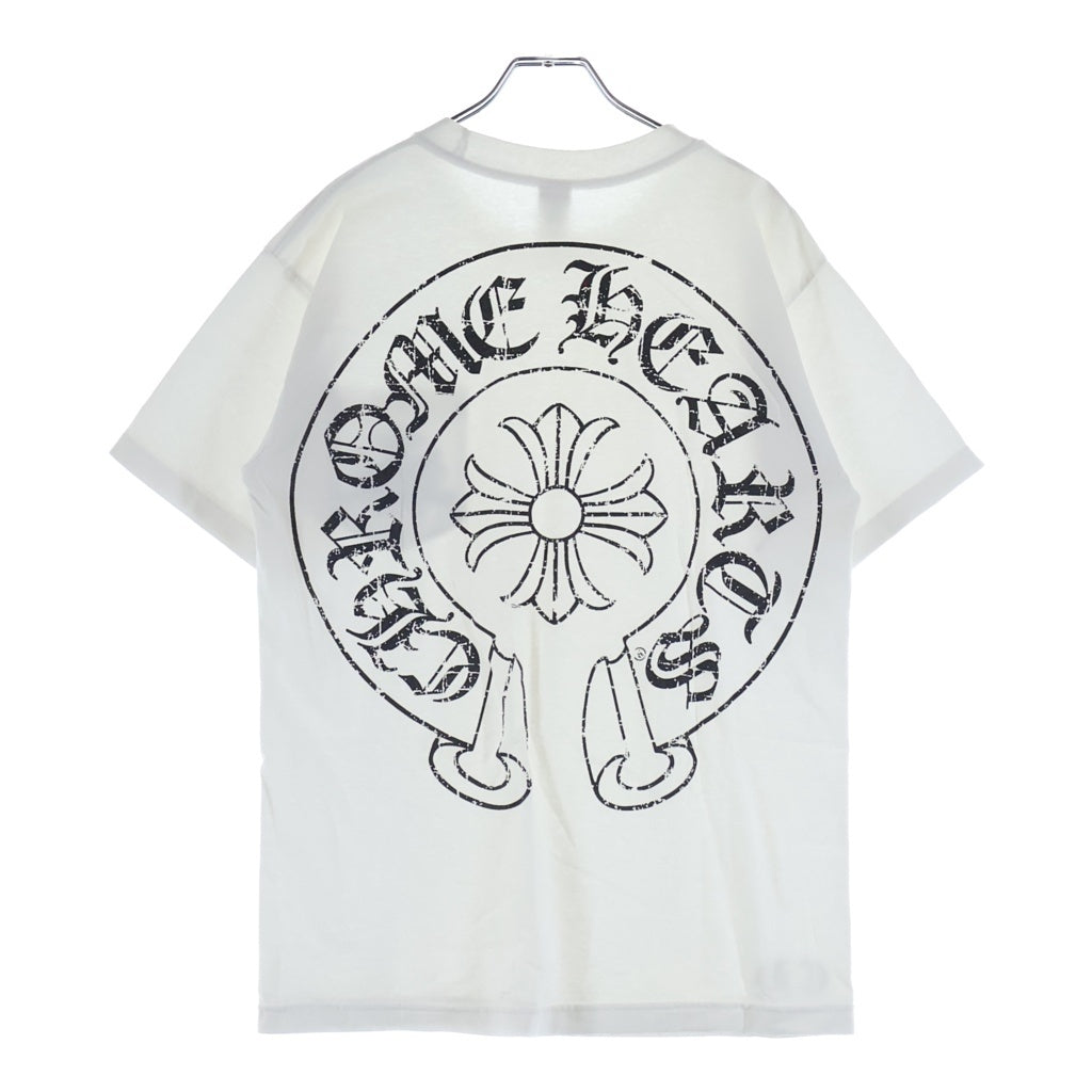 CHROME HEARTS(クロムハーツ) OLD CHプラス バックホースシュープリント 半袖Tシャツ カットソー ホワイト