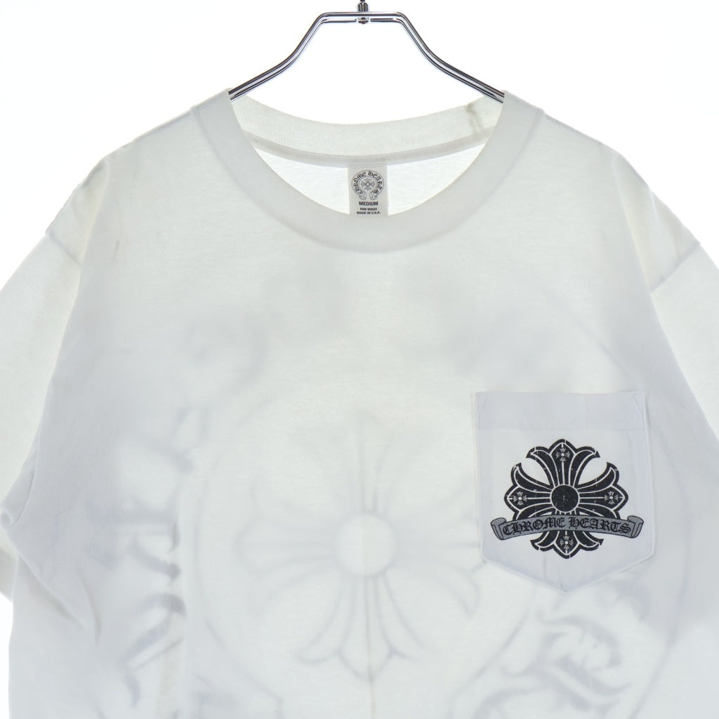 CHROME HEARTS(クロムハーツ) OLD CHプラス バックホースシュープリント 半袖Tシャツ カットソー ホワイト