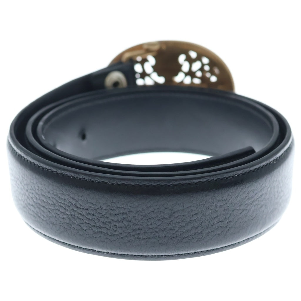 CHROME HEARTS(クロムハーツ) BCKL OVAL CRS BRNZ 1.5オーバルクロス ブロンズバックル 1.5 STRAP 1.5インチ ブロンズ ホースシューリベッツ レザーベルトストラップ ブラック