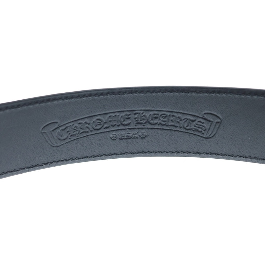 CHROME HEARTS(クロムハーツ) BCKL OVAL CRS BRNZ 1.5オーバルクロス ブロンズバックル 1.5 STRAP 1.5インチ ブロンズ ホースシューリベッツ レザーベルトストラップ ブラック