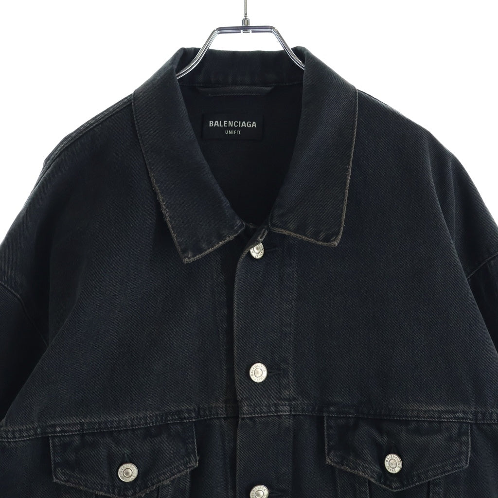 BALENCIAGA(バレンシアガ) Spray Paint BB Logo Denim Jacket スプレーペイントBBロゴ デニムジャケット ブラック 678354 TIWA2