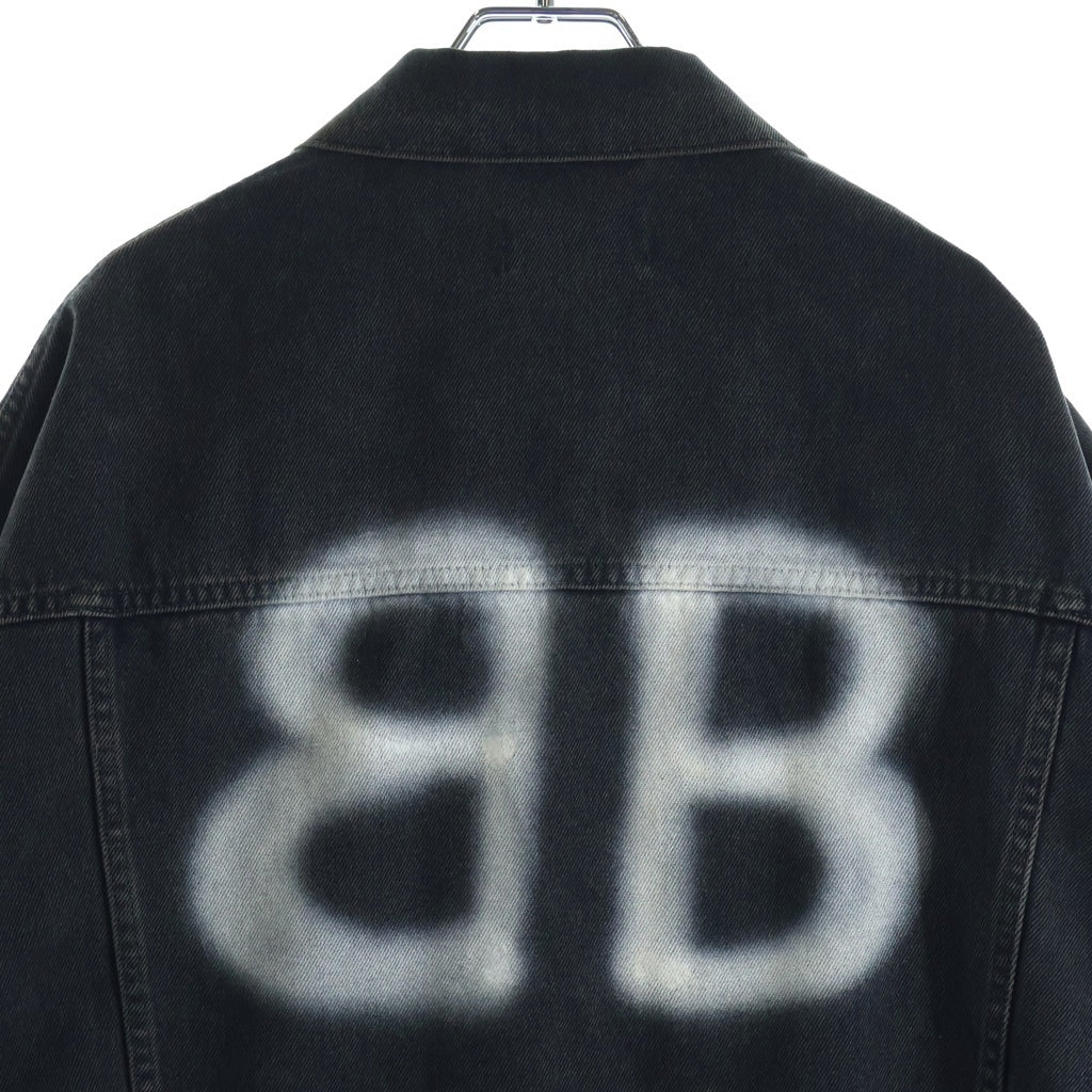 BALENCIAGA(バレンシアガ) Spray Paint BB Logo Denim Jacket スプレーペイントBBロゴ デニムジャケット ブラック 678354 TIWA2
