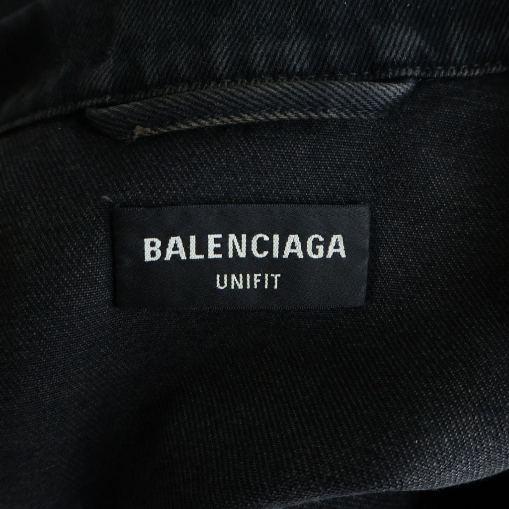 BALENCIAGA(バレンシアガ) Spray Paint BB Logo Denim Jacket スプレーペイントBBロゴ デニムジャケット ブラック 678354 TIWA2