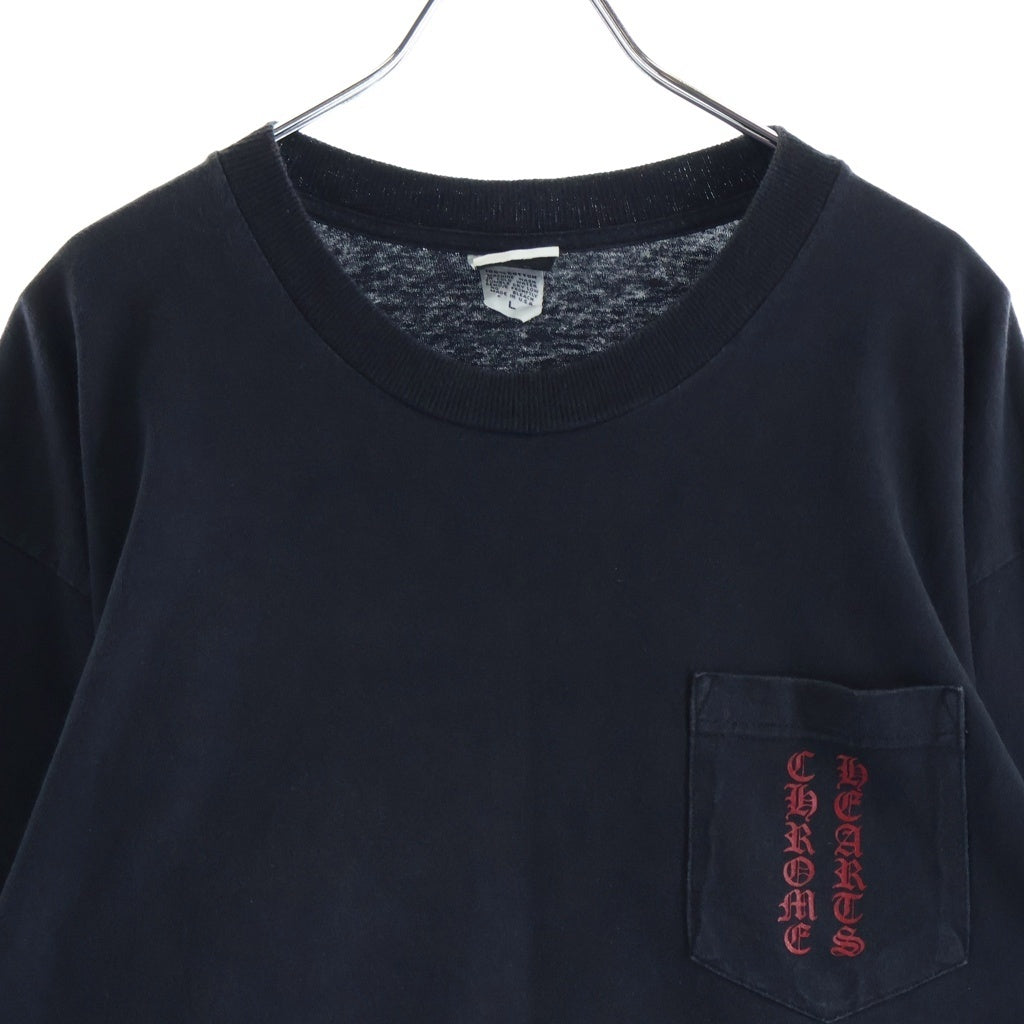 CHROME HEARTS(クロムハーツ) OLD CH SCROLL LOGO L/S TEE スクロールロゴ アームプリント 長袖Tシャツ ブラック/レッド
