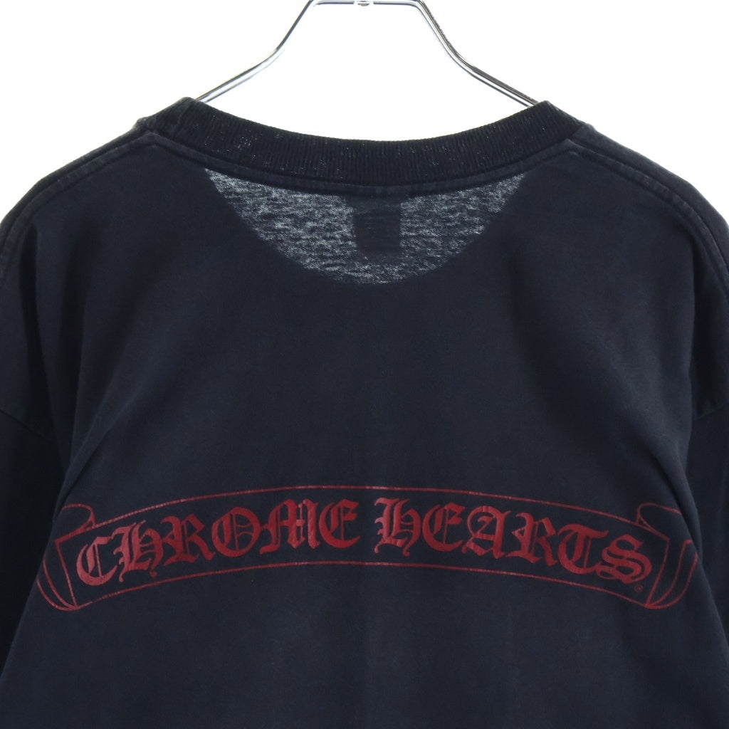 CHROME HEARTS(クロムハーツ) OLD CH SCROLL LOGO L/S TEE スクロールロゴ アームプリント 長袖Tシャツ ブラック/レッド