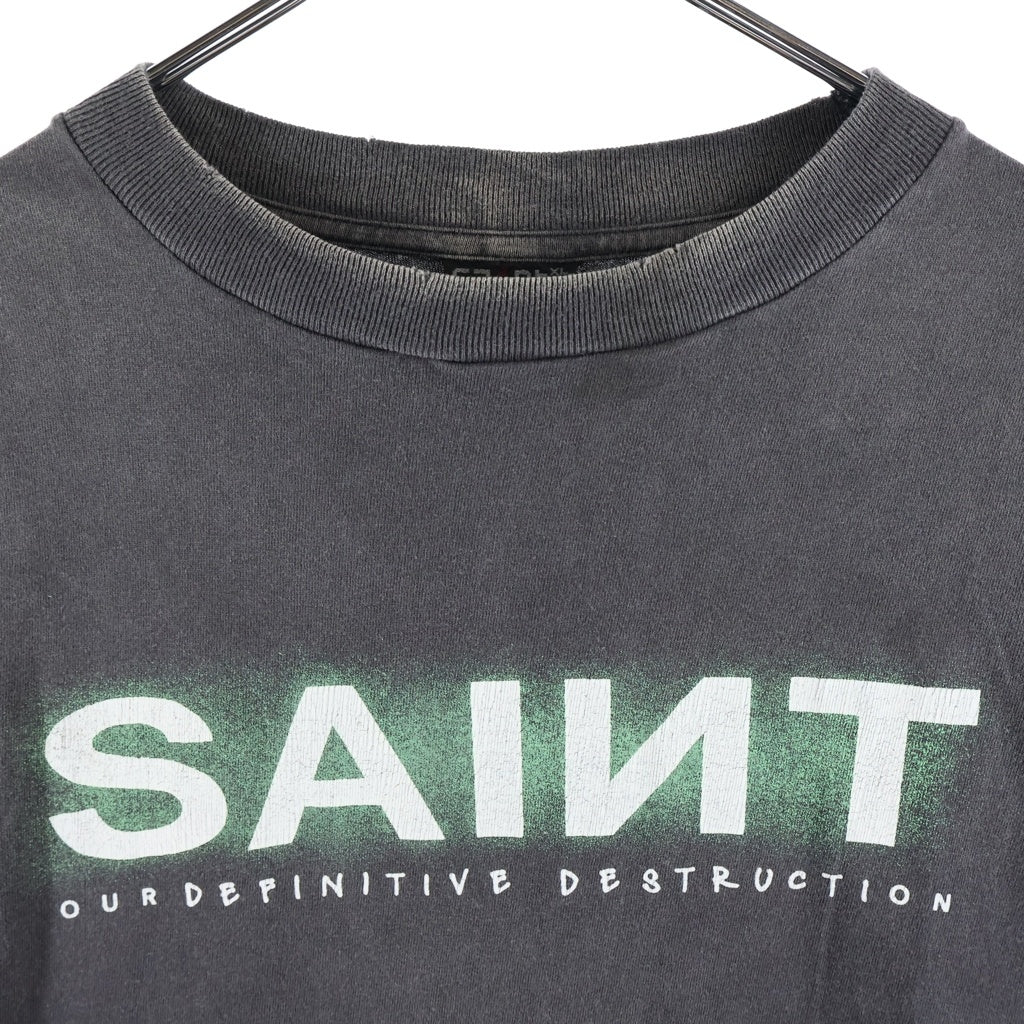 SAINT MICHAEL(セントマイケル) 24AW SS TEE クルーネック半袖Tシャツカットソー グレー SM-YS1-0000-001