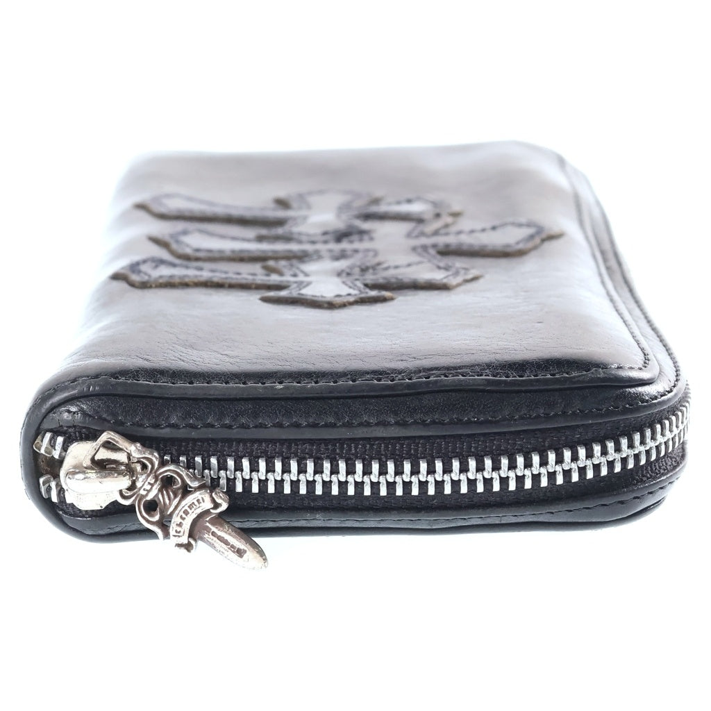 CHROME HEARTS(クロムハーツ) REC F ZIP 3クロス ラウンドジップレザーウォレット 財布 ブラック