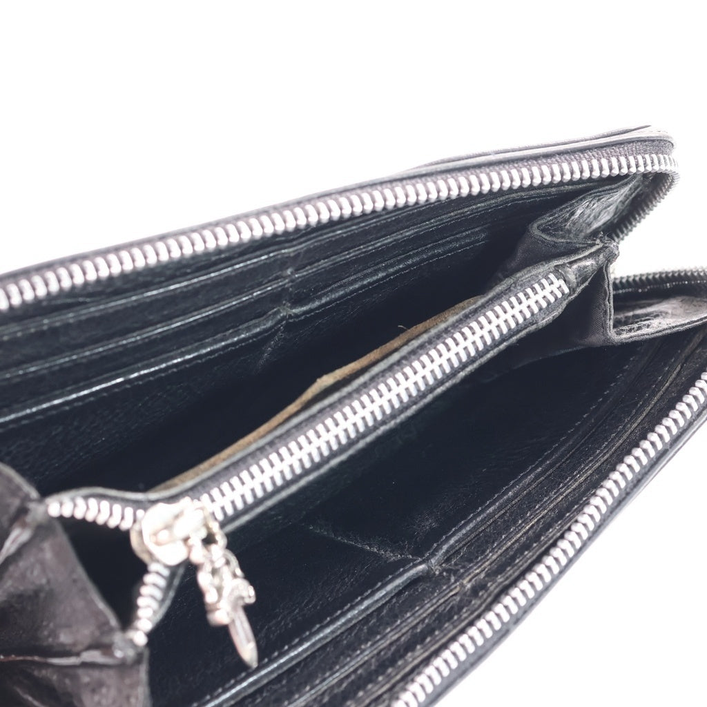 CHROME HEARTS(クロムハーツ) REC F ZIP 3クロス ラウンドジップレザーウォレット 財布 ブラック