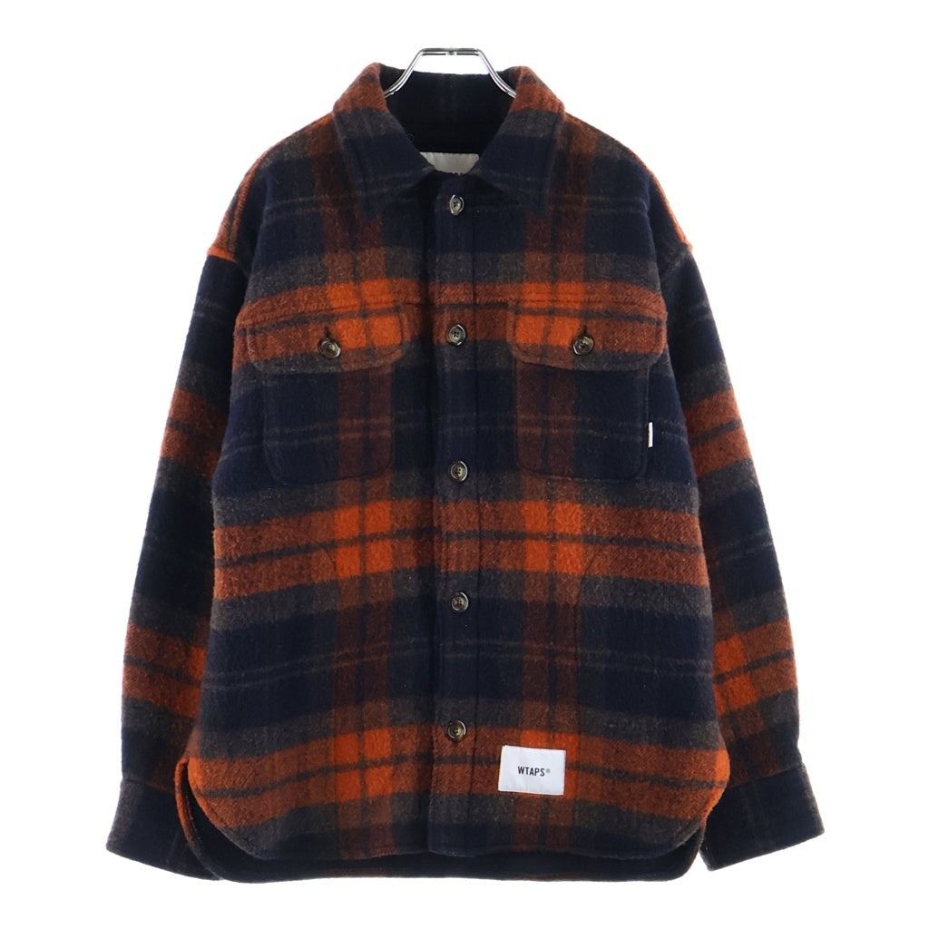 WTAPS(ダブルタップス) 24AW WCPO 02 JACKET WOPL MOSSER TEXTILE ウールチェックシャツジャケット ブラウン 242WVDT-JKM04