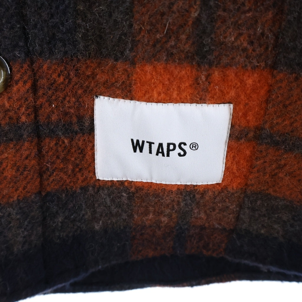 WTAPS(ダブルタップス) 24AW WCPO 02 JACKET WOPL MOSSER TEXTILE ウールチェックシャツジャケット ブラウン 242WVDT-JKM04