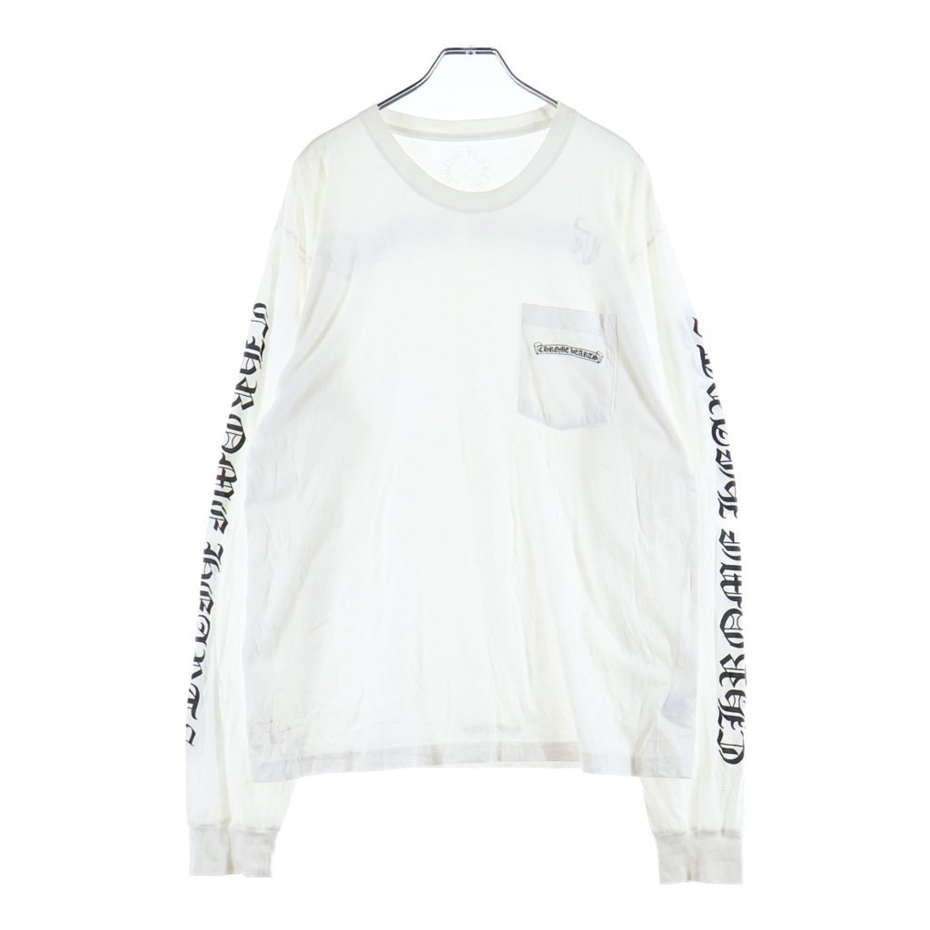 CHROME HEARTS(クロムハーツ) SCROLL LOGO L/S TEE スクロールロゴ ロングスリーブ長袖カットソー ホワイト