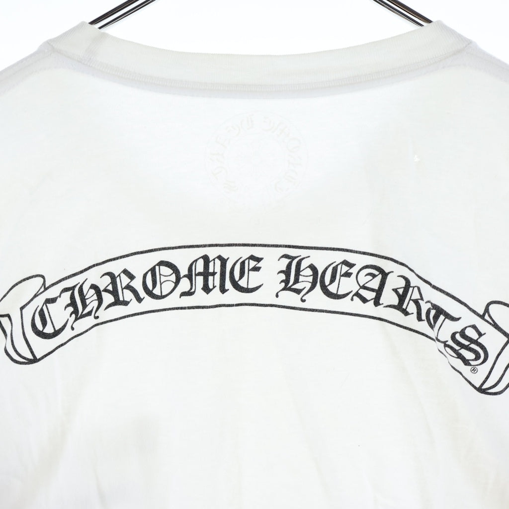 CHROME HEARTS(クロムハーツ) SCROLL LOGO L/S TEE スクロールロゴ ロングスリーブ長袖カットソー ホワイト