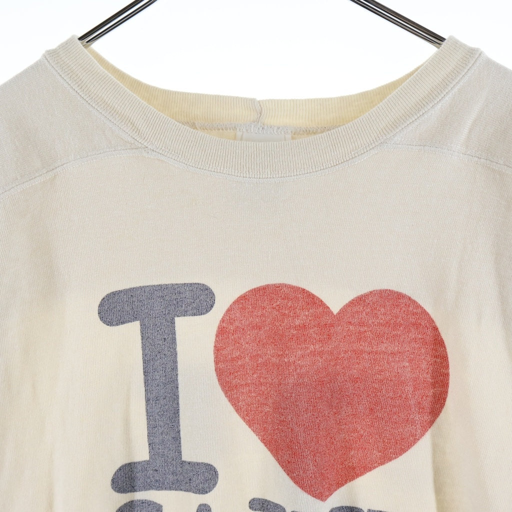 SAINT MICHAEL(セントマイケル) 26SS ヴィンテージ加工フットボールTシャツ アイボリー SM-MK8-0000-025