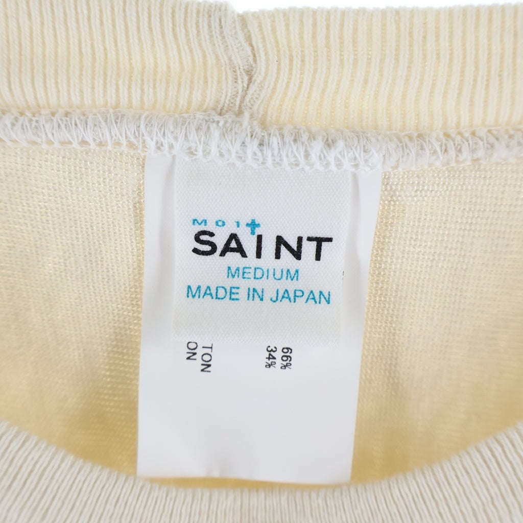 SAINT MICHAEL(セントマイケル) 26SS ヴィンテージ加工フットボールTシャツ アイボリー SM-MK8-0000-025
