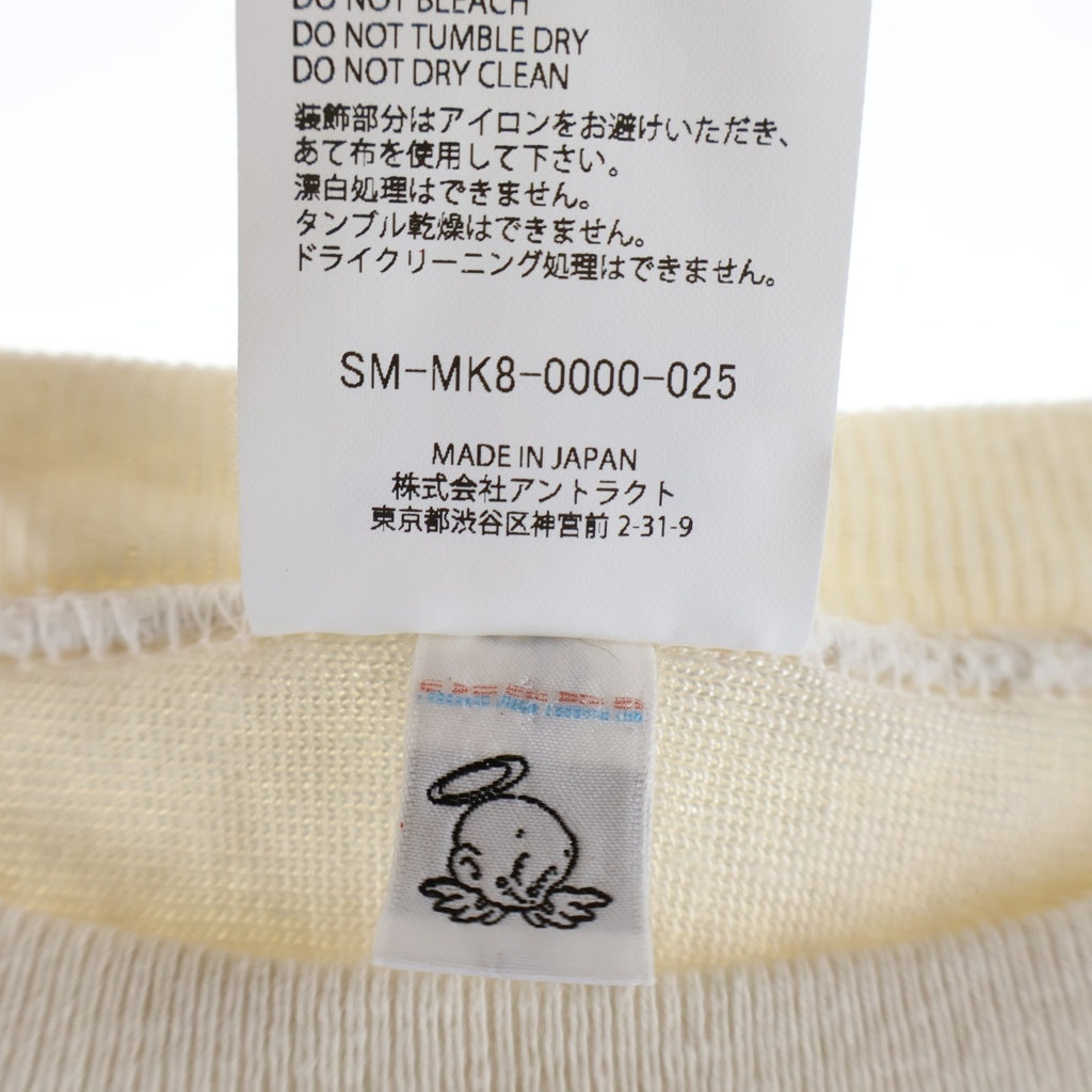 SAINT MICHAEL(セントマイケル) 26SS ヴィンテージ加工フットボールTシャツ アイボリー SM-MK8-0000-025