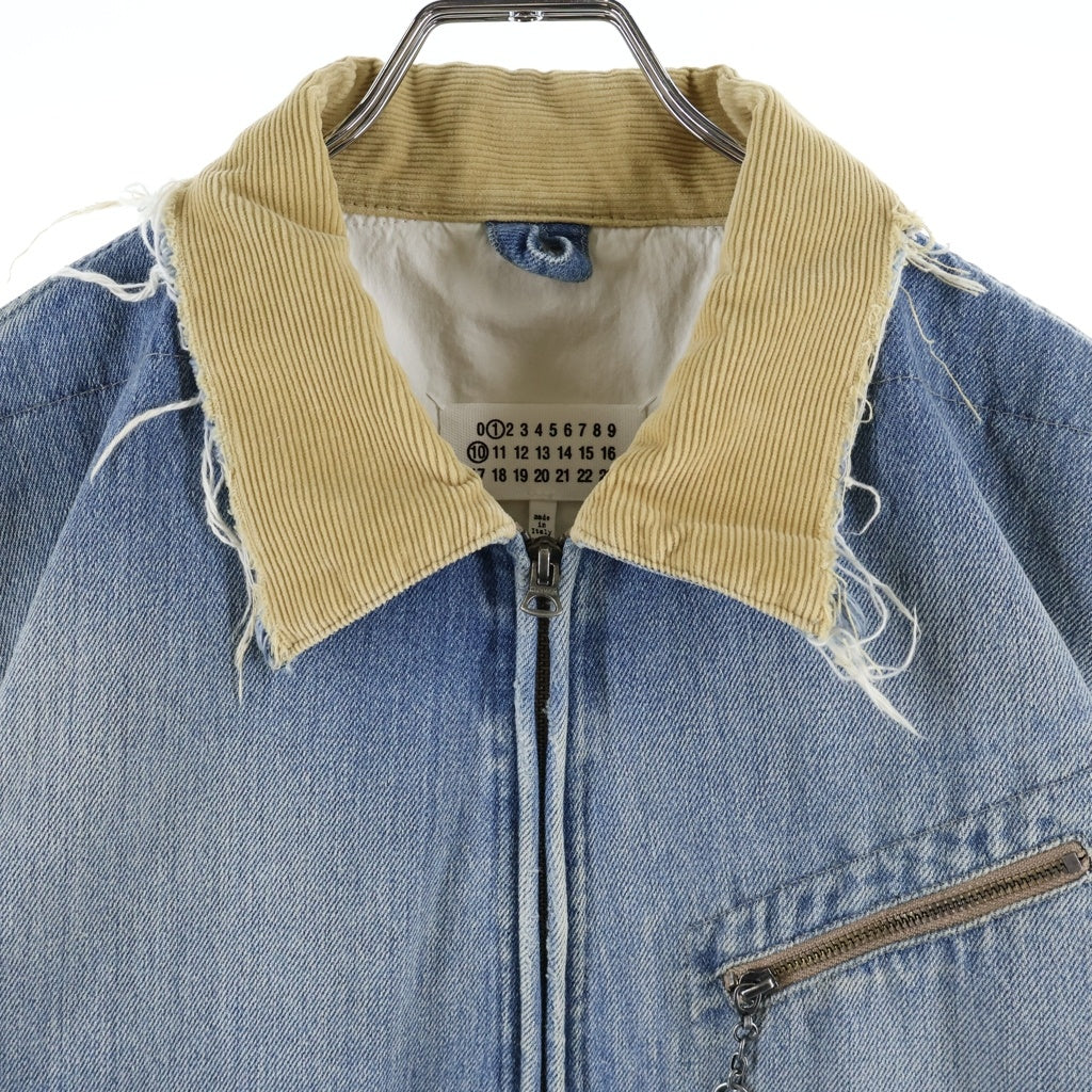 Maison Margiela(メゾンマルジェラ) 25SS SPORTSJACKET スポーツジャケット 襟コーデュロイジップデニムジャケット インディゴ S50AM0636-S30383
