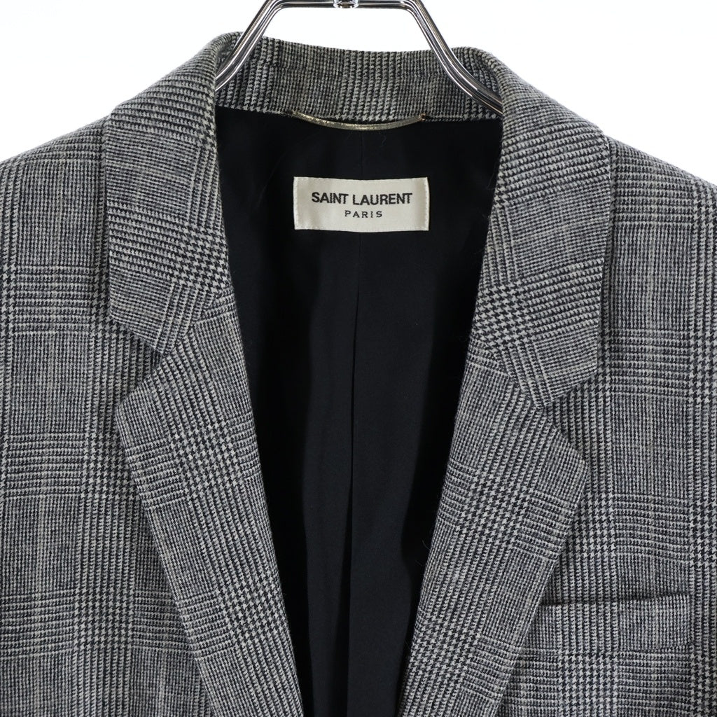 SAINT LAURENT PARIS(サンローランパリ) 20SS グレンチェック テーラードジャケット グレー 600331 Y1B54