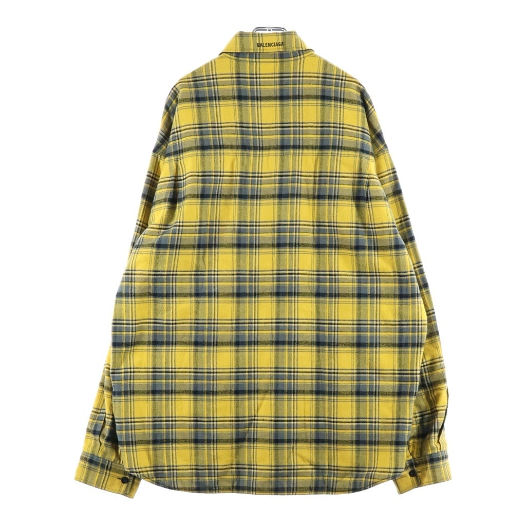 BALENCIAGA(バレンシアガ) 2AW REVERSIBLE SHIRT フランネルチェックリバーシブルオーバーサイズシャツ 720105 TNM27 イエロー