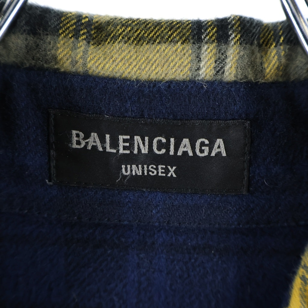 BALENCIAGA(バレンシアガ) 2AW REVERSIBLE SHIRT フランネルチェックリバーシブルオーバーサイズシャツ 720105 TNM27 イエロー
