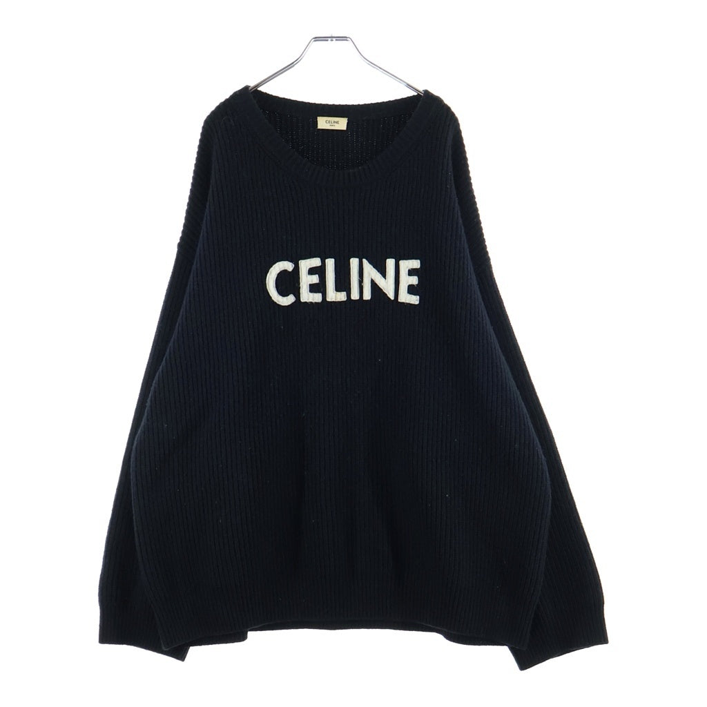 CELINE(セリーヌ) フロントロゴ オーバーサイズ ウールニットセーター ブラック 2A19R423P