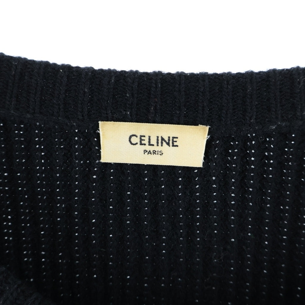 CELINE(セリーヌ) フロントロゴ オーバーサイズ ウールニットセーター ブラック 2A19R423P