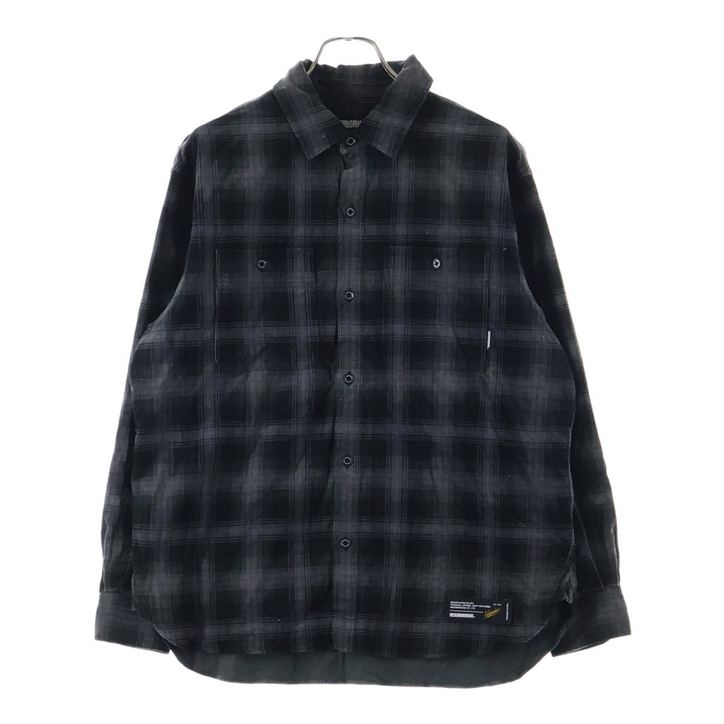 NEIGHBORHOOD(ネイバーフッド) 25AW CORDUROY CHECK SHIRT LS コーデュロイチェックシャツ ブラック 252TSNH-SHM07