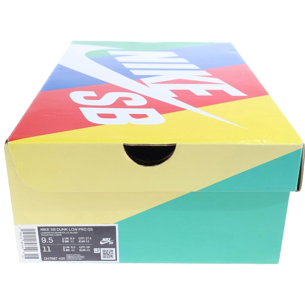 NIKE SB(ナイキエスビー) FTC DUNK LOW PRO QS Lagoon Pulse DH7687-400 ダンクロー ラグーンパルス ローカットスニーカー 銭湯 ライトブルー/ホワイト US9.5/27.5cm