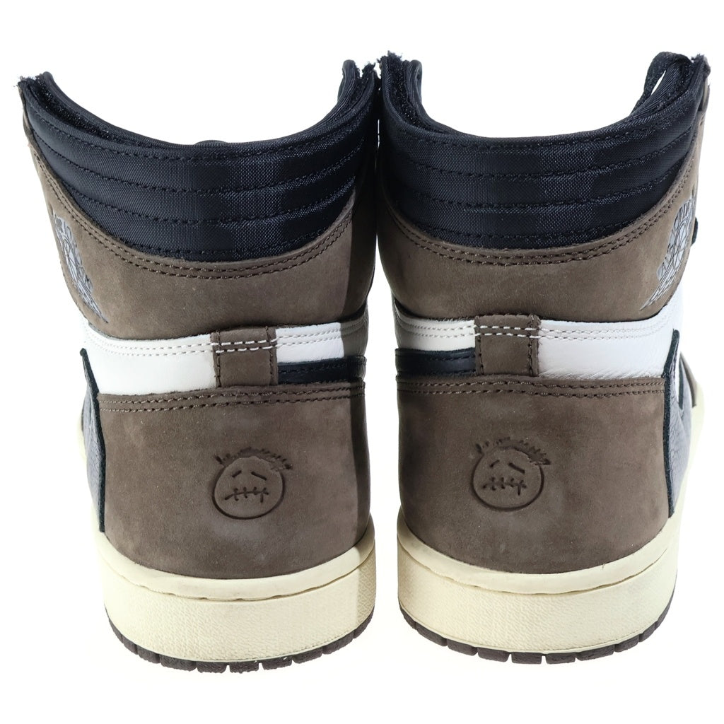 NIKE(ナイキ) ×TRAVIS SCOTT AIR JORDAN 1 RETRO HIGH OG TS SP トラヴィススコット エアジョーダン1 レトロ ハイカットスニーカー ブラウン/ホワイト US10/28cm CD4487-100