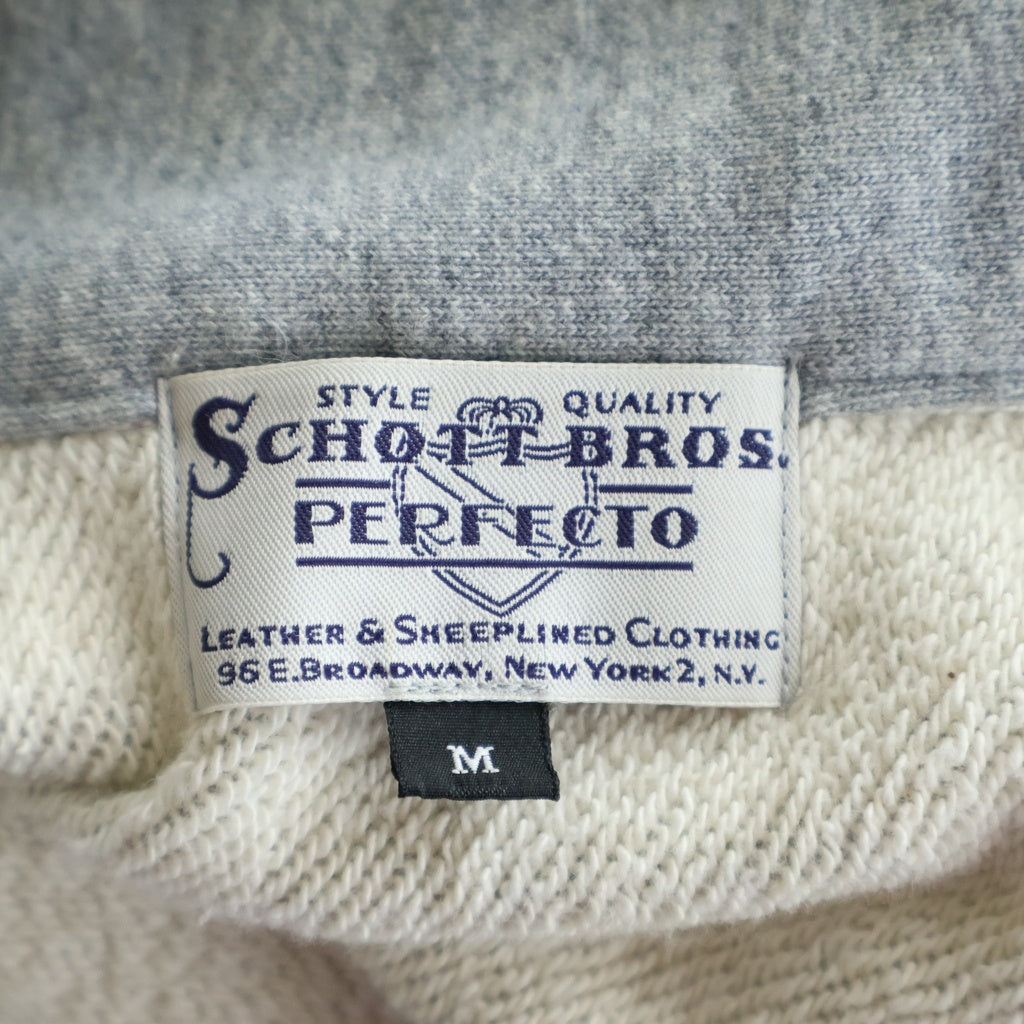 SCHOTT(ショット) PERFECTO SNAP PULLOVER SWEAT パーフェクト スナッププルオーバースウェット グレー 782-4932002