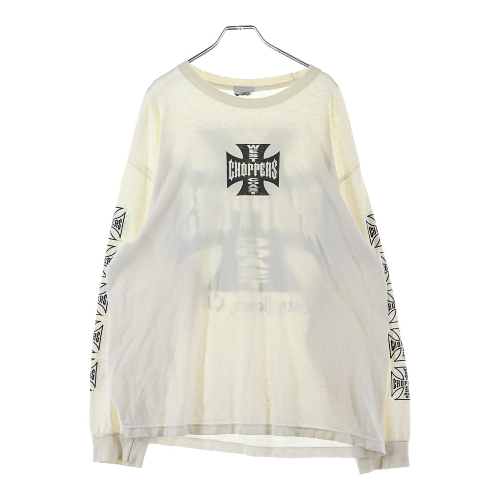 VINTAGE(ヴィンテージ) 90-00s West Coast Choppers L/S Tee ウエストコーストチョッパーズ アイアンクロス 袖ロゴ 長袖Tシャツ カットソー ホワイト