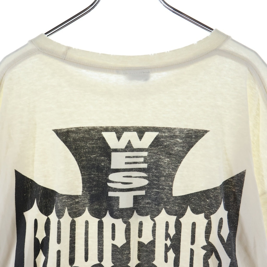VINTAGE(ヴィンテージ) 90-00s West Coast Choppers L/S Tee ウエストコーストチョッパーズ アイアンクロス 袖ロゴ 長袖Tシャツ カットソー ホワイト