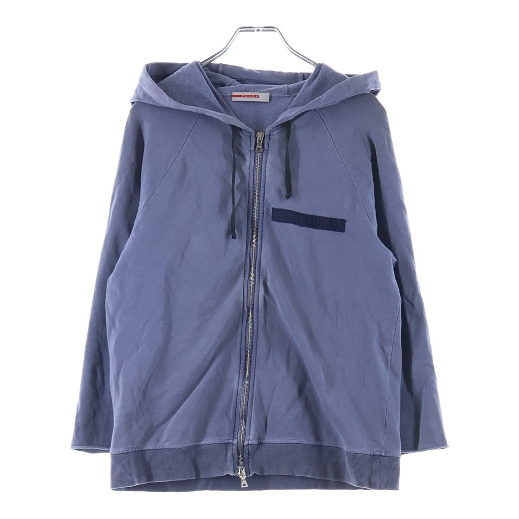 PRADA(プラダ) ロゴ ショート丈 ジップアップパーカー パープル