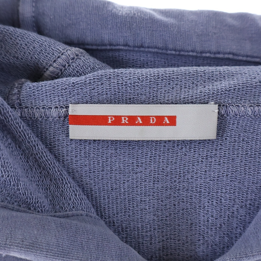 PRADA(プラダ) ロゴ ショート丈 ジップアップパーカー パープル